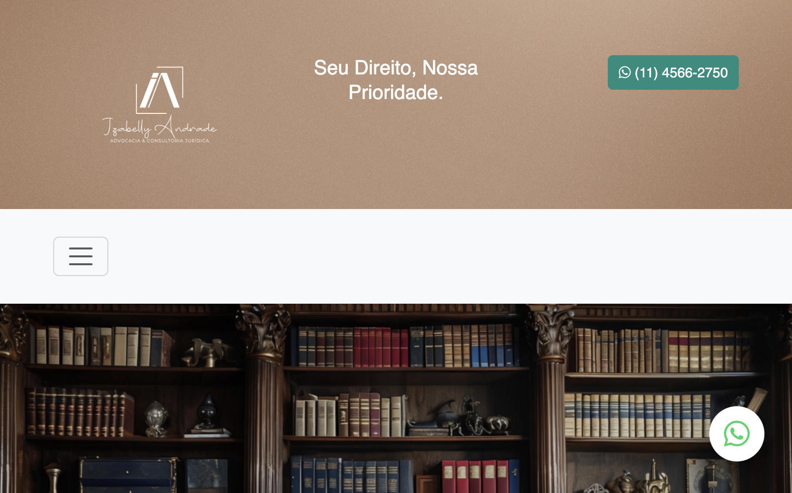 Site do escritório Izabelly Andrade Advocacia
